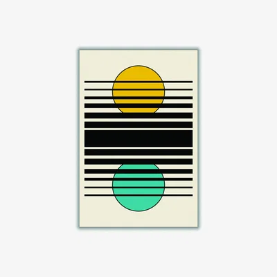 Wolf & Badger Geometric Suns Iii A3 297 X 420Mm Stanley Print House