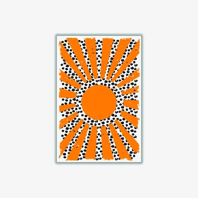 Wolf & Badger Yellow / Orange 70'S Inspired Sun A2 420 X 594Mm Stanley Print House