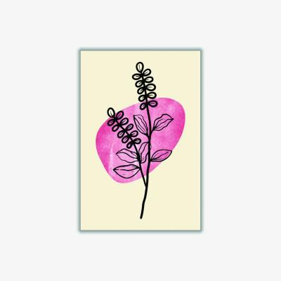 Wolf & Badger Pink / Purple Minimal Flower Expression 2 Extra Large Stanley Print House