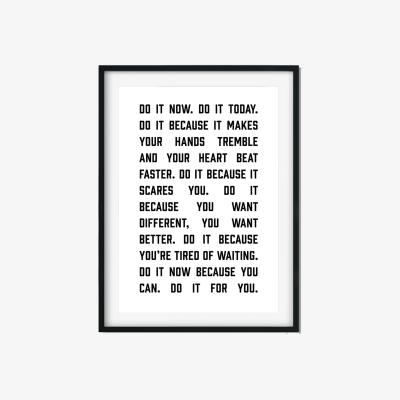 Wolf & Badger Black Do It Now - A2 Poster Size A2 420 X 594Mm The Native State