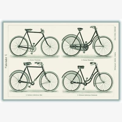 Wolf & Badger Grey Various Bicycles Large Stanley Print House
