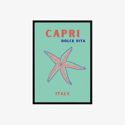Wolf & Badger Capri Starfish Dolce Vita Poster | Artchi