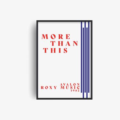 Wolf & Badger Blue / Red More Than This Retro Inspired Roxy Music Giclee Art Print A3 Fanclub