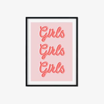 Wolf & Badger Pink / Purple Girls, Girls, Girls A3 297 X 420Mm The Native State