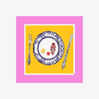 Wolf & Badger The Egg & Bacon Plate Limited Edition Signed Print Jessica Russell Flint