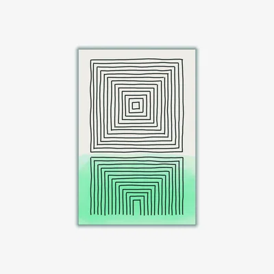 Wolf & Badger Green Minimal Design Set #1 A2 420 X 594Mm Stanley Print House