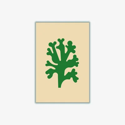 Wolf & Badger Green Cutout Seaweed Xxs Stanley Print House