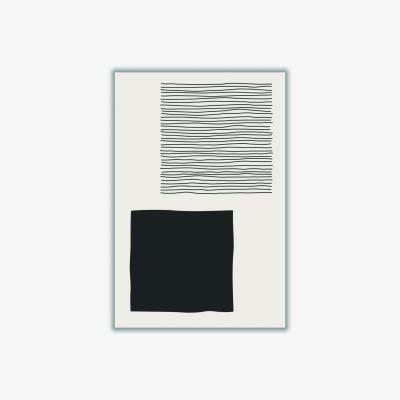 Wolf & Badger Black Dark Minimalism Series #1 A2 420 X 594Mm Stanley Print House