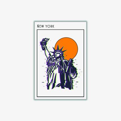 Wolf & Badger Yellow / Orange New York A3 297 X 420Mm Stanley Print House