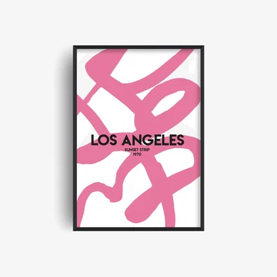 Wolf & Badger Pink / Purple Exclusive Los Angeles Abstract Giclée Art Print A3 | Fanclub