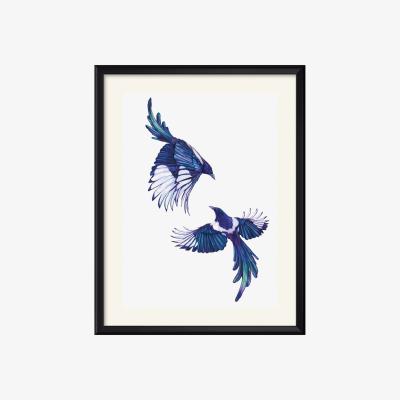 Wolf & Badger Magpies Art Print Claudine O'sullivan Illustration & Design