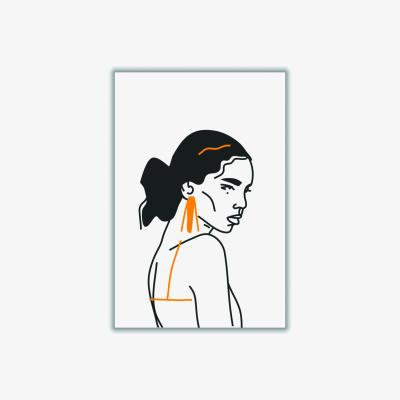 Wolf & Badger Yellow / Orange Strong Woman A3 297 X 420Mm Stanley Print House