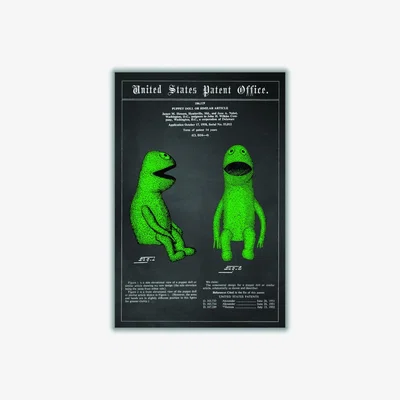 Wolf & Badger Green Kermit The Frog Patent A2 420 X 594Mm Stanley Print House