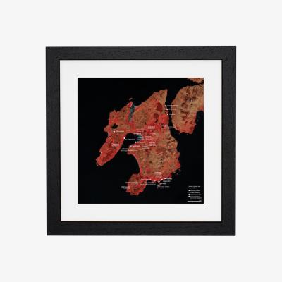 Wolf & Badger Black / Red Whisky Distillery Map Of Islay Scotland Studio Story