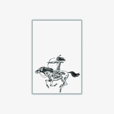 Wolf & Badger Grey Native American Indian A2 420 X 594Mm Stanley Print House