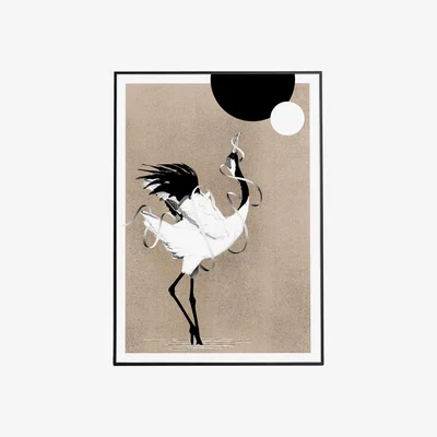 Wolf & Badger The Crane - A2 Art Print Abi Overland Jersey
