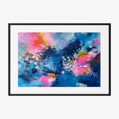 Wolf & Badger Blue Eternal Sunset - Large Abstract Print Jessica Slack Studio