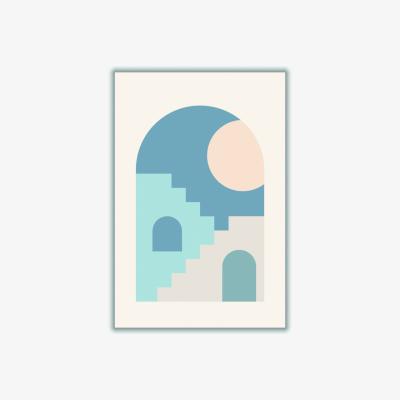 Wolf & Badger Blue Minimal Architecture #2 Extra Small Stanley Print House