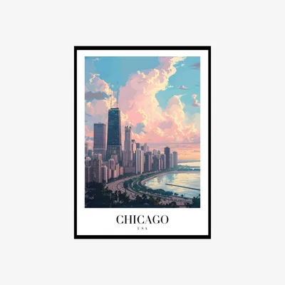 Wolf & Badger Chicago Skyline Radiance | Artchi