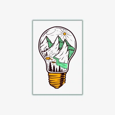 Wolf & Badger I Have An Idea A2 420 X 594Mm Stanley Print House