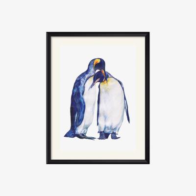 Wolf & Badger Blue Penguins Art Print Claudine O'sullivan Illustration & Design