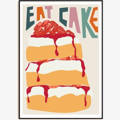 Wolf & Badger Eat Cake Art Print - A2 Natalie Cass Art