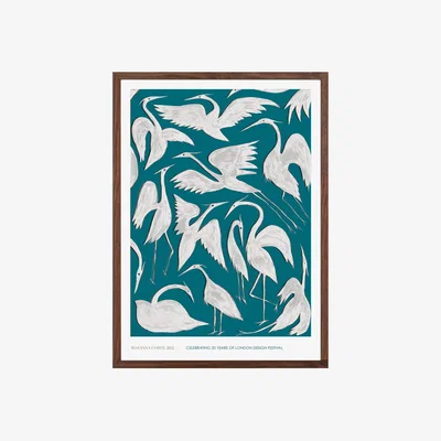 Wolf & Badger Green / Blue A4 Ldf Limited Edition Herons Print - Blue & Green One Size Rosanna Corfe