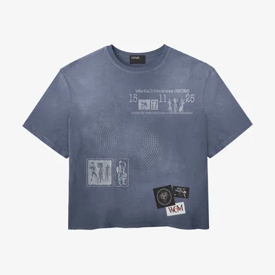 Wolf & Badger Men's Blue Artwork No. Tee | Extra Large | Works of Madness