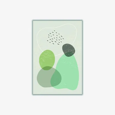 Wolf & Badger Green Abstract Rocks Series #1 A2 420 X 594Mm Stanley Print House