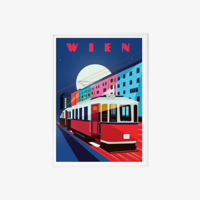 Wolf & Badger Wien Vienna Illustrated Art Print A3 297 X 420Mm Eye for London Prints