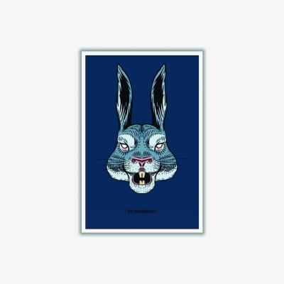 Wolf & Badger Grey The Mad Rabbit A3 297 X 420Mm Stanley Print House