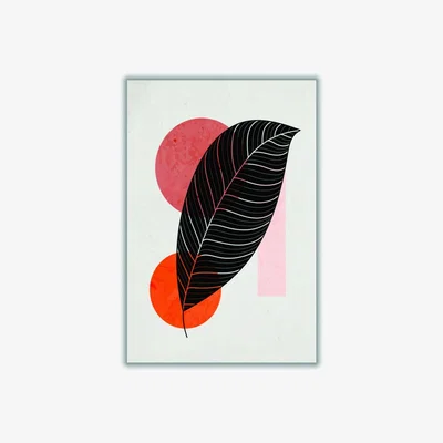 Wolf & Badger Pink / Purple Abstract Leaf Vibe Iii Extra Small Stanley Print House