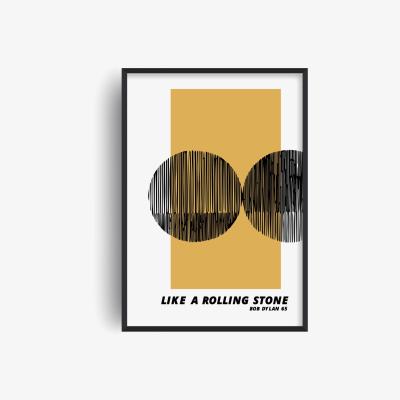Wolf & Badger Like A Rolling Stone Bob Dylan Retro Giclée Art Print A2 420 X 594Mm Fanclub