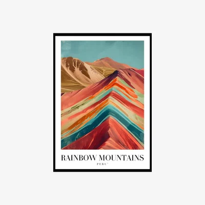 Wolf & Badger Vibrant Peaks - Rainbow Mountains | Artchi