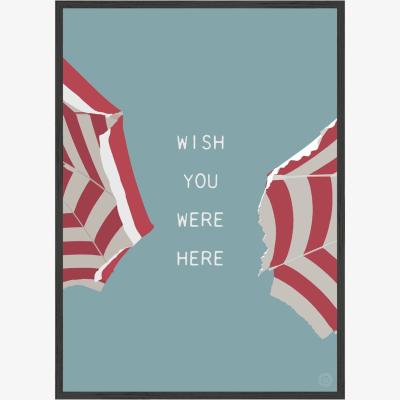 Wolf & Badger Wish You Were Here Beach Umbrellas Print Places & Spaces Art Co.