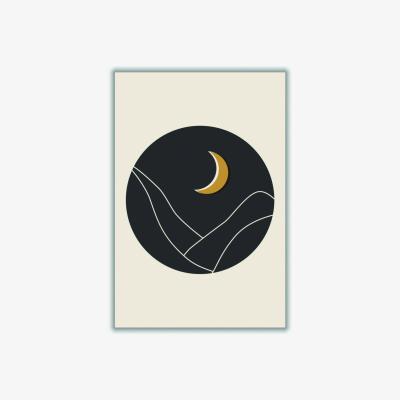 Wolf & Badger Black Minimal Mountains Series #3 A1 594 X 841Mm Stanley Print House