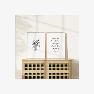 Wolf & Badger Black / White Perfect Bouquet And Love - Print Pair A3 297 X 420Mm Emily M Art & Design