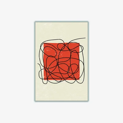 Wolf & Badger Red Abstract Color Set #3 Small Stanley Print House