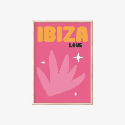 Wolf & Badger Ibiza Pink A3 Poster Print Sofe Store