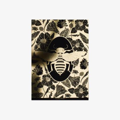 Wolf & Badger Black / Gold Elemental Bee Gold & Black Print The Curious Department