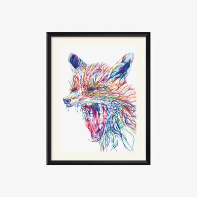 Wolf & Badger Yawning Fox Art Print Claudine O'sullivan Illustration & Design