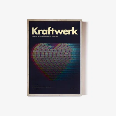 Wolf & Badger Computer Love - Kraftwerk Print A3 297 X 420Mm Reign & Hail