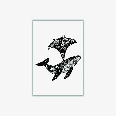Wolf & Badger Black Humpback Universe A1 594 X 841Mm Stanley Print House