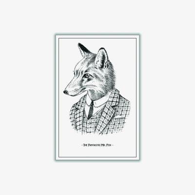 Wolf & Badger Grey The Fantastic Mr. Fox A3 297 X 420Mm Stanley Print House