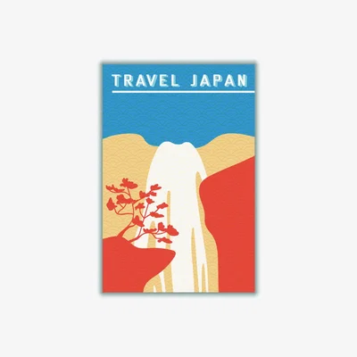 Wolf & Badger Yellow / Orange Traval Japan Minimilism I A2 420 X 594Mm Stanley Print House