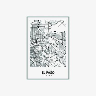 Wolf & Badger Black Map Of El Paso Large Stanley Print House
