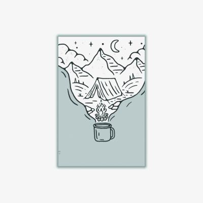 Wolf & Badger Grey It All Started With Coffee A2 420 X 594Mm Stanley Print House