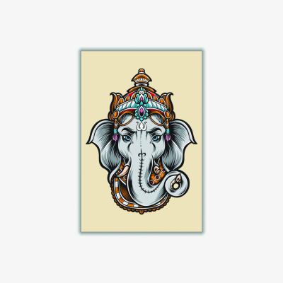 Wolf & Badger Grey Ask Lord Ganesha A2 420 X 594Mm Stanley Print House