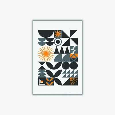 Wolf & Badger Neutrals Vibrant Bauhaus Collection #2 Large Stanley Print House