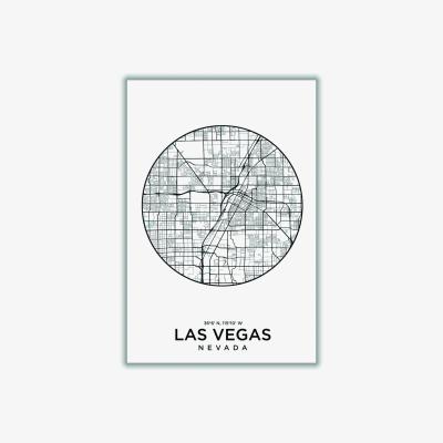 Wolf & Badger Black Map Of Las Vegas A1 594 X 841Mm Stanley Print House